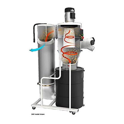 JET JCDC-2 Cyclone Dust Collector, 2-Micron Filter, 938 CFM, 2 HP, 1Ph 230V (717520) - WoodArtSupply