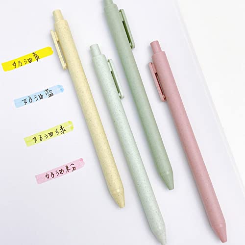 Kaco Eco Friendly Pens 4 Pieces Cute Colorful Gel Ink Pens with Black Ink Retractable Colored Pen Set Office School Supplies Statonary Kaco