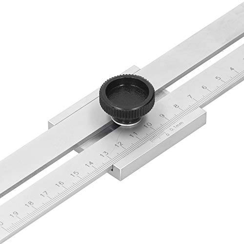 Hole Scribing Ruler, Stainless Steel T Type Hole Ruler, Scribing Gauge Marking Measuring Tool, Suitable for Woodworking Tenon Positioning and Marhynchus