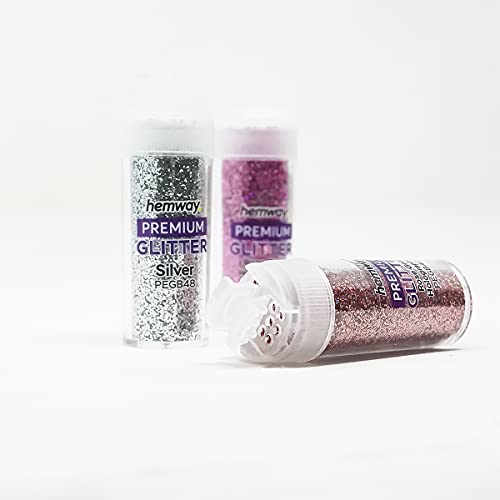 Hemway 54 Glitter Tube Glitter Crystal Box for Polyurethane and Epoxy Resin, Craft, Nail, Jewellery, Art Supplies, Decoration, Shaker Tubes - (54 x - WoodArtSupply