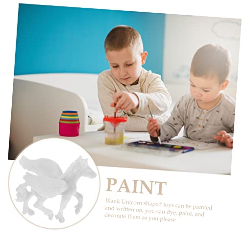 4pcs kids Unicorn drawing toy White DIY Painting Toys Paintable Figurines