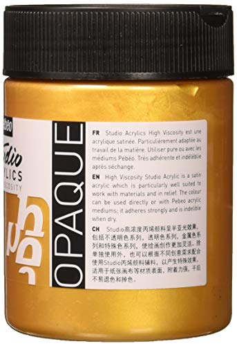 Pebeo Studio Acrylics HV 500 ml Precious Gold, 16.9 Fl Oz (Pack of 1) Pebeo