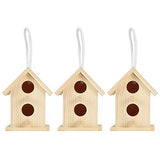 Meiyya Unfinished Birdhouse to Paint for Birdwatching with Perch, MoistureResistant Bird Nests, 3Pcs Birds Supplies Wooden Bird House for Swallows Meiyya