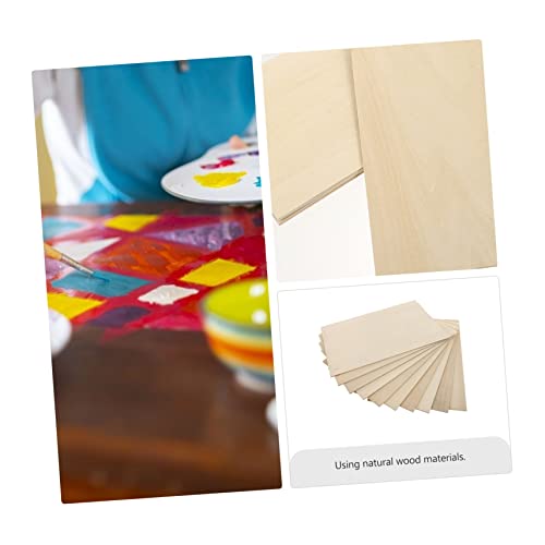 KALLORY 10pcs Board Wood Crafts Unfinished Thin Plywood Unfinished Wood Plaques Wood Painting Slice Plywood for Engraving Plywood Wood Slabs Hardwood KALLORY