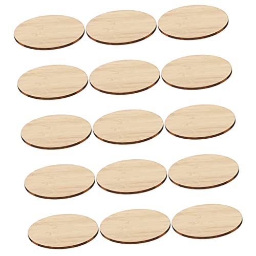 Operitacx 30 Pcs Round Bamboo Unfinished Round Chips Unfinished Wooden Cutouts Wood Slice Ornaments Unfinished Wooden Slices Blank Cds Kids Painting Operitacx