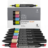 Winsor & Newton ProMarker Brush Set, 6 Count, Mid Tones Winsor & Newton