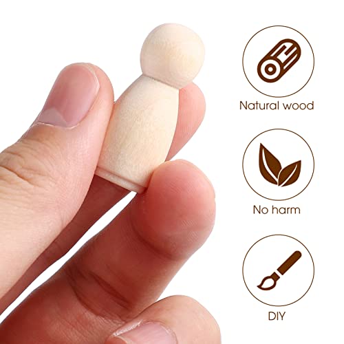 STOBOK Unfinished Wooden Peg Dolls: 50 Pack Peg People Crafts DIY Wood People Toys, Doll Bodies Wood Figures, Decorative Peg Doll People for Kids Art - WoodArtSupply