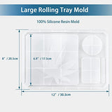 5 PCS Resin Molds Silicone Molds for Epoxy Resin with Large Rolling Tray Mold and Grinder Mold for Grind and Storage DIY Resin Casting FONUNO