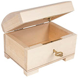 Creative Deco Small Wooden Jewelry Box | Lockable Storage Box with Lock & Key | 4.17 x 2.95 x 2.95 in | Plain, Unpainted & Unfinished | Keepsake Creative Deco