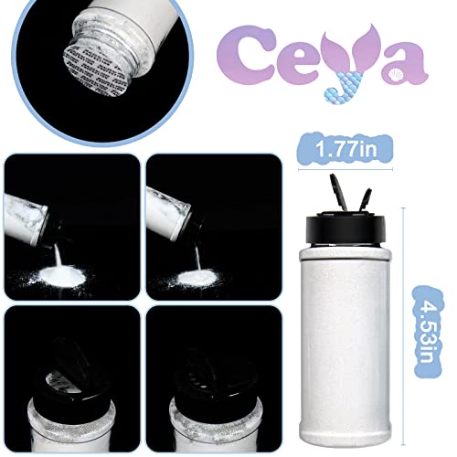 Ceya 3.5oz/ 100g Ultra Fine Glitter Powder Pearl White Glitter 1/128” 0.008” 0.2mm for Slime Epoxy Resin Craft Tumbler Jewelry Nail Art Festival ceya