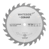 Whiteside Dimar Standard Ripping Table Saw Blade 10" OD, 24T, 5/8"B, Flat Grind Whiteside
