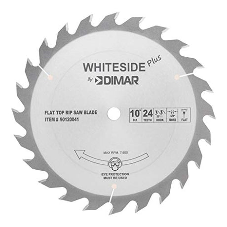 Whiteside Dimar Standard Ripping Table Saw Blade 10" OD, 24T, 5/8"B, Flat Grind Whiteside