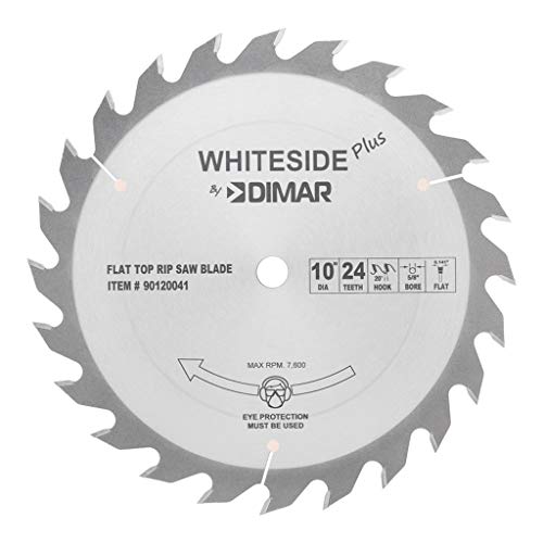 Whiteside Dimar Standard Ripping Table Saw Blade 10" OD, 24T, 5/8"B, Flat Grind - WoodArtSupply