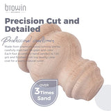 3 inch Mini Unfinished Wooden Bun Feet, Btowin 4Pcs Solid Wood Furniture Legs with Threaded 5/16'' Hanger Bolts & Mounting Plate & Screws for Sofa Btowin