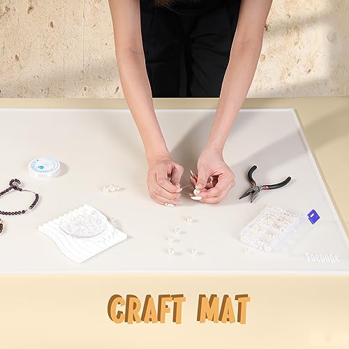 31.5 x 23.6 x 0.06 Inches Extra Thick Silicone Mat with Lip 0.22" Raised Edge for Resin, Large Silicon Mat for Kitchen Counter Heat Resistant, Foepoge