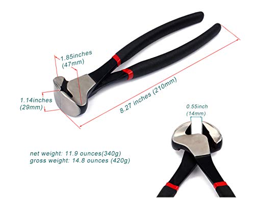 Guitar Fretwire and Bridge Pins Puller, 8-Inch End Cutting Plier for Fret Wire Work, Specially Hardened Stainless Steel Jaws, Cuts Wire and String LAMSAM