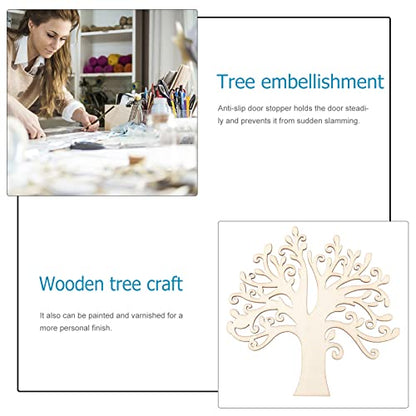 BESPORTBLE 10pcs Family Tree Wood Cutout Blank Wooden Tree Embellishments for DIY Crafts Decoration - WoodArtSupply