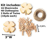 Factory Direct Craft Unfinished Wood 3" Shamrocks Garland Kit for St Patrick's Day Decorating and Craft Activities Factory Direct Craft