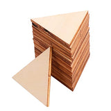 VILLFUL 60pcs Triangular Wood Chips Wooden Shapes for Crafts Unfinished Wooden Triangular Slices Triangles Wood Shapes Wooden Gift Tag Unfinished VILLFUL