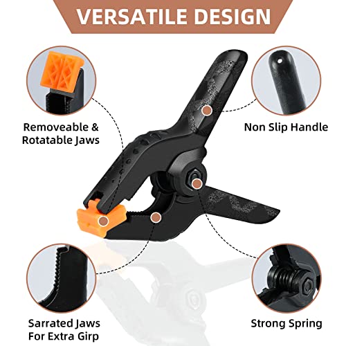 16 Pack Spring Clamps - 3.5 Inch Small Clamps for Backdrop Stand, Heavy Duty Clamps, Plastic Clips for Crafts and Backdrop Clips Clamps - Backdrop DUIJINYU