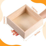 24 Pack Unfinished Wooden Box, 6 x 6 Inch Square Rustic Wooden Box Craft Storage Organizer Box for Storage, Art Collectibles, Home Decor, Desktop Yookeer