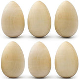 Set of 6 pcs Unpainted Easter Wooden Eggs 2.6'', Paintable Easter Eggs to Decorate, Spring Craft, Wooden Fake Eggs for Chickens, DIY Egg Easter AEVVV