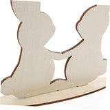 BESPORTBLE 10pcs White Rabbit Ornament Easter Unfinished Rabbit Cutouts Easter Wood Cutouts Blank Bunny Cutout Easter Wood Slice Blank Flags Wooden BESPORTBLE