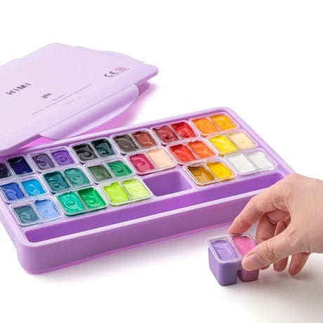 HIMI Gouache Paint Set，Art Supplies for Professionals，36 Colors 12g，Paint for Canvas and Paper HIMI