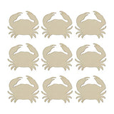 Creaides 20pcs Wooden Sea Animals DIY Crafts Cutouts Crab Shaped Wood Ornaments for DIY Projects Home Decoration Creaides