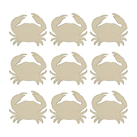 Creaides 20pcs Wooden Sea Animals DIY Crafts Cutouts Crab Shaped Wood Ornaments for DIY Projects Home Decoration Creaides