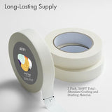 ARTIFY Artist Tape for Drafting Art, 1" *3 Pack White Masking Tape for Watercolor Painting Drafting Canvas Framing and All Paper Media, for Craft, ARTIFY art supplies
