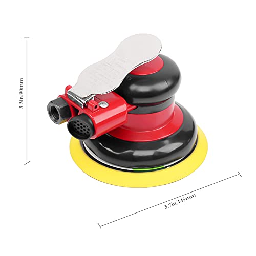 Professional Air Random Orbital Palm Sander, Heavy Duty Dual Action Pneumatic Sander with 1pc Backing Plate (5 inch)