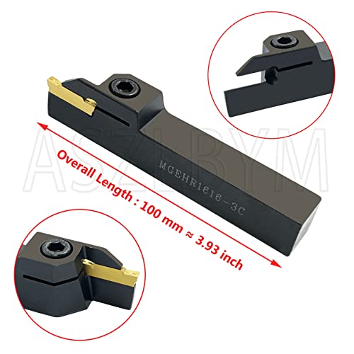 ASZLBYM Lathe Grooving Tool Holder Grooving Cut-Off Tool Holder MGEHR1616-3 With 11pcs MGMN300-M Indexable Carbide Grooving Inserts ASZLBYM