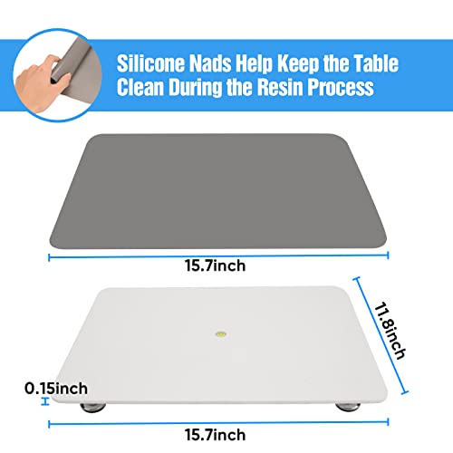 Resin Leveling Table 16" x 12" Leveling Board for Epoxy Resin Supplies White Adjustable Self-Leveling Epoxy Resin Table and Art Projects - WoodArtSupply