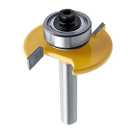 Mesee 1/4 Inch Shank Biscuit Joiner Router Bit T Slot Router Bit with Bearing Guide Wood Biscuit Jointing Slotting Cutter Woodworking Grooving Mesee