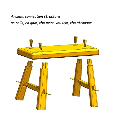 ANQILEE Handmade Solid Wood Stool Milking Stool 10" Height Wooden Step Stool Simple Wooden Viking Stool (12" Long 6" Wide) ANQILEE