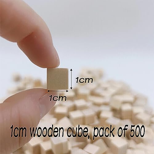 Wood Blocks for Crafting, 1cm Wooden Cubes, Pack of 500 Unfinished Plain Wood Blocks, Small Wooden Blocks Great for DIY Crafts Making - WoodArtSupply