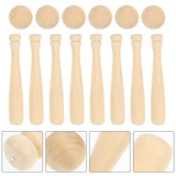HEALLILY 60pcs Unfinished Mini Wooden Baseball Bats and Balls Natural Wood Baseball Bat Unpainted Baseball Bat Beads for Keychain Action Figures DIY HEALLILY