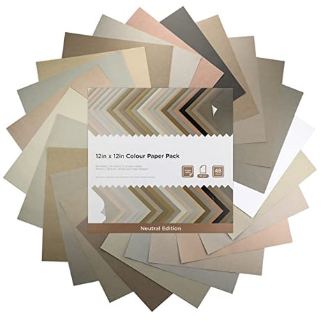 Livholic 48 Sheets Earth Tones Colored Card Stock Printer Paper 120gsm 32lb 12x12 inch Cardstock Paper Assorted Colors for Cricut Maker, Hands & Feet LIVHOLIC