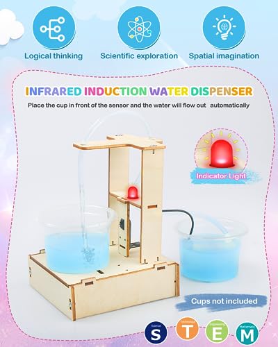 STEM Projects for Kids Ages 8-12, 5 Set STEM Kits, 3D Wooden Puzzles, STEM Toys for Boys Age 8-10, DIY Educational Science Building Kit, Ideal Gifts Poraxy