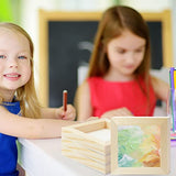 FSWCCK 10 Pcs 5x5 Wood Panel Boards, Unfinished Wood Canvas Wooden for Crafts, Painting Canvas, DIY Art Projects, Pouring, Arts Use with Oils, FSWCCK