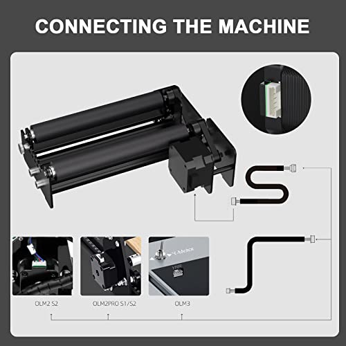 Ortur Laser Rotary Roller YRR 3.0, Pre-Assembled 360° Y-axis Rotary for Cylinder Engraving, Adjustable Diameters from 1mm-41mm, Max Length of - WoodArtSupply