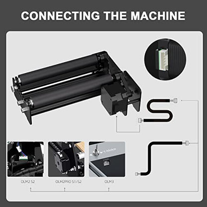 Ortur Laser Rotary Roller YRR 3.0, Pre-Assembled 360° Y-axis Rotary for Cylinder Engraving, Adjustable Diameters from 1mm-41mm, Max Length of - WoodArtSupply