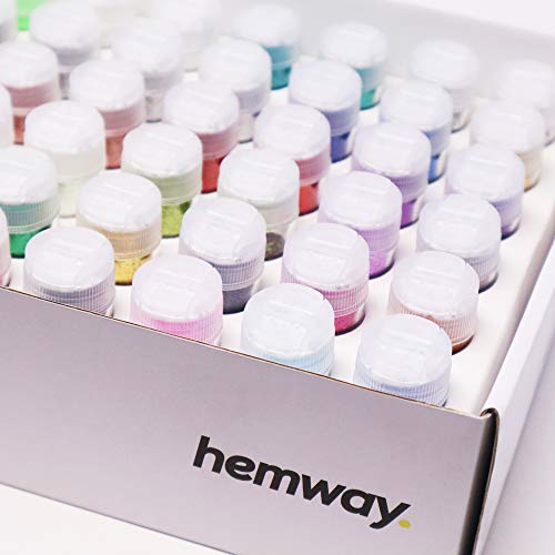 Hemway 54 Glitter Tube Craft Box Multi-Purpose Glitter for Arts and Crafts, DIY Scrapbooks, Epoxy Resin, Tumblers, Cosmetic Grade, Nail Design 54 x - WoodArtSupply