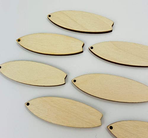 ALL SIZES BULK (12pc to 48pc) Unfinished Wood Laser Cutout Solid Surf Board Surfboard Dangle Earring Jewelry Blanks Shape Crafts Made in Texas Texan Wood Crafts
