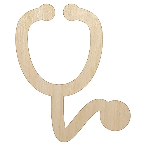 Stethoscope Medical Doctor Nurse Unfinished Wood Shape Piece Cutout for DIY Craft Projects - 1/4 Inch Thick - 4.70 Inch Size - WoodArtSupply