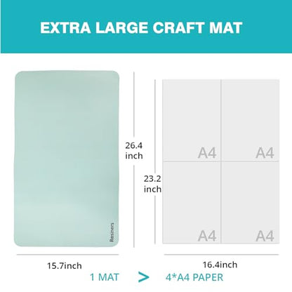 Resiners Extra Large Silicone-Leather Craft Mat, 26.4"×15.7" Double Sided Resin Jewelry Casting Mats, Nonstick Work Pad Heat-Resistant Silicone Sheet - WoodArtSupply