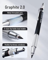 Nicpro 2mm Metal Mechanical Pencil Set, 2PCS Lead Holder 2.0 mm Marker Artist Carpenter Pencils with 120 Graphite Lead Refill (HB 2H 4H 2B 4B & Nicpro