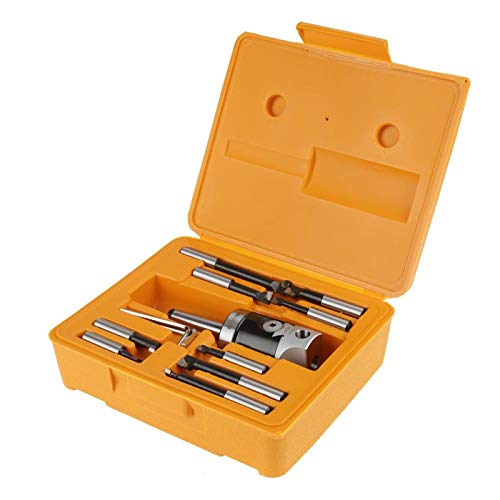 Yunir 1 Set Boring Head Set, Boring Bar Set Milling Tool, 50mm Boring Bars Milling Machine Accessories with 9pcs 12mm Boring Bars - WoodArtSupply