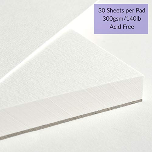 Watercolor Paper Pad - 9 x 12 Inch, 30 Sheets (Pack of 2) - Cold Pressed Watercolor Paper Pad Sketchbook for Mixed Media Art and Water-Based Mediums - WoodArtSupply